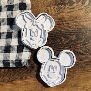 2pc Micky + Minnie Cookie Cutters - Used for baking - Great gift for Disney lovers