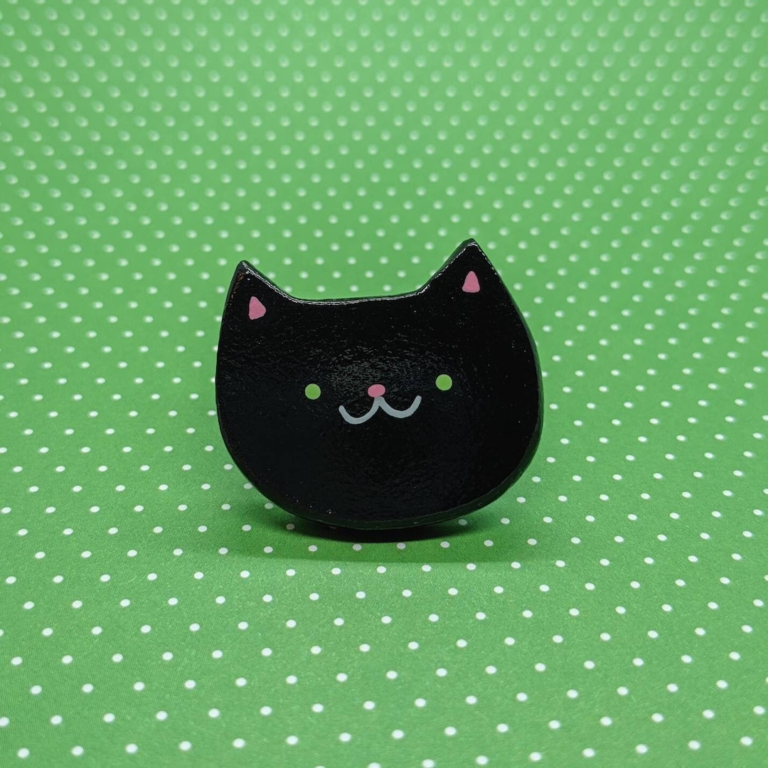 Black Cat Pin Handmade Miniature Clay Brooch Jewelry - Etsy
