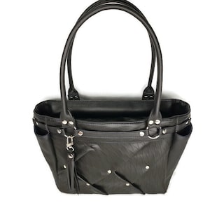 Handmade Women&#39;s Purse Shoulder Bag Artificial Leather Black