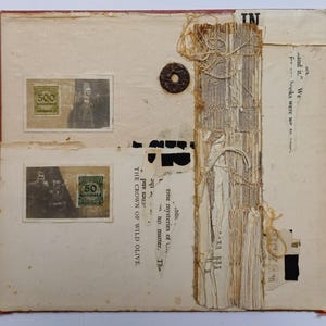 Original Collage Kunst, handgefertigt, Mischtechnik, Vintage Papiere