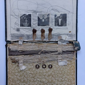 Collage originale fatto a mano, Tecnica mista, Arte murale collage, Carte vintage