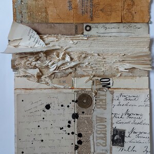 Arte collage originale fatta a mano, tecnica mista, carte vintage