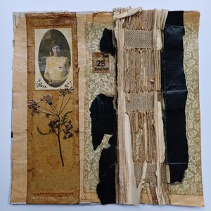Collage originale fatto a mano, Tecnica mista, Carte vintage