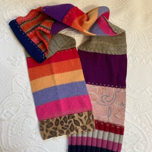 wool scarf . boho patchwork scarf . pattern mix scarf . unisex wool scarf