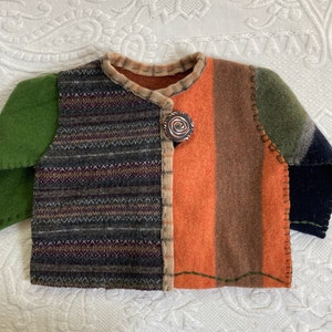 baby boy cardigan . unisex wool cardigan . upcycled babyclothing . boho sweater