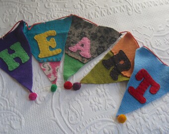 bunting . CUSTOM bunting . banner . felt banner . custom banner . prayer flag . felt bunting