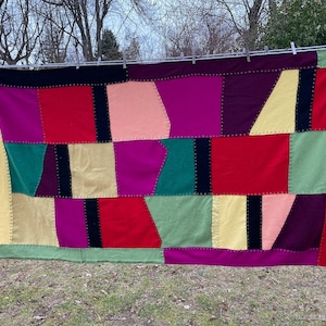 Cashmere Blanket . cashmere quilt . repurposed cashmere sweaters  . healing blanket . cancer patient blanket