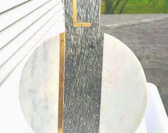 NEW Anthropologie Marble Cutting Board, Cheese Board, Monogram L, Cheese Serving Board, BNWT, Marble Cutting Board, Marble Charcuterie Board