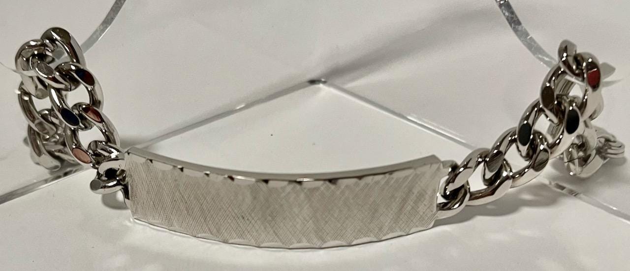 925 Sterling Silver Vintage KALBE ID Nameplate Cable Link