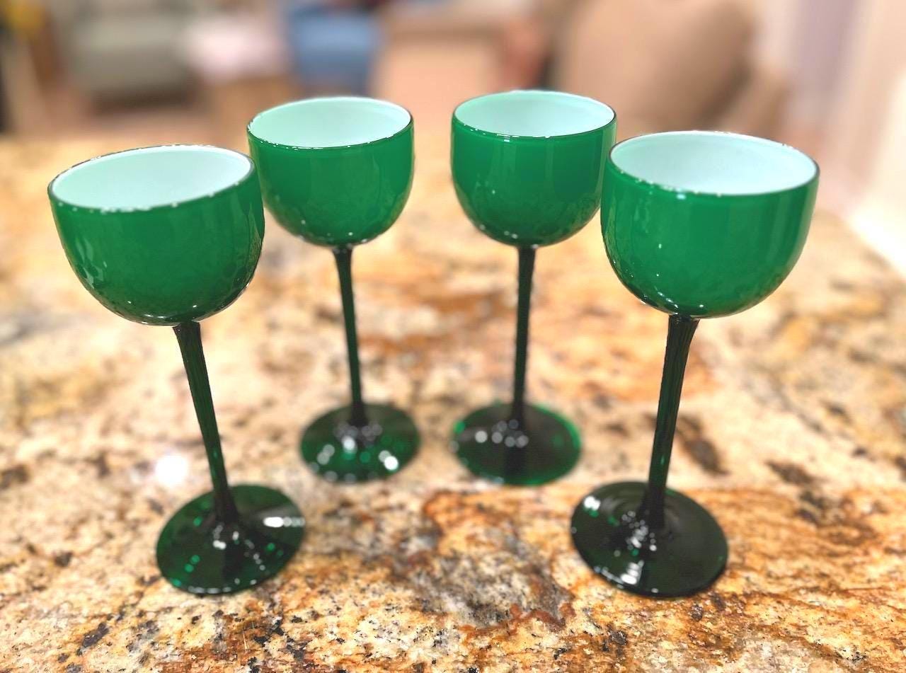 Carlo Moretti Green Wine Glass - Etsy