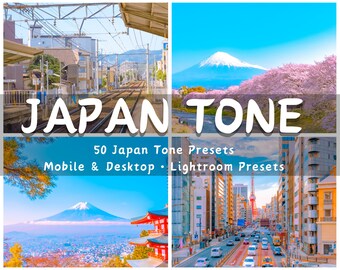 Aesthetic Japan Tone Preset Pack | 50 Vibrant Filters | Desktop & Mobile | Photo Editing Bundle