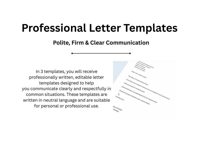 Editable Letter Template | Customizable Professional Letter | Simple ...
