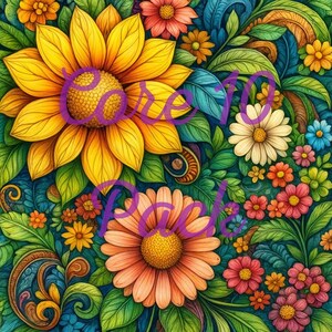 10 Printable Floral Coloring Pages for Adults | Relaxing Digital Download Art Pack | Stress Relief DIY Mindfulness Sheets