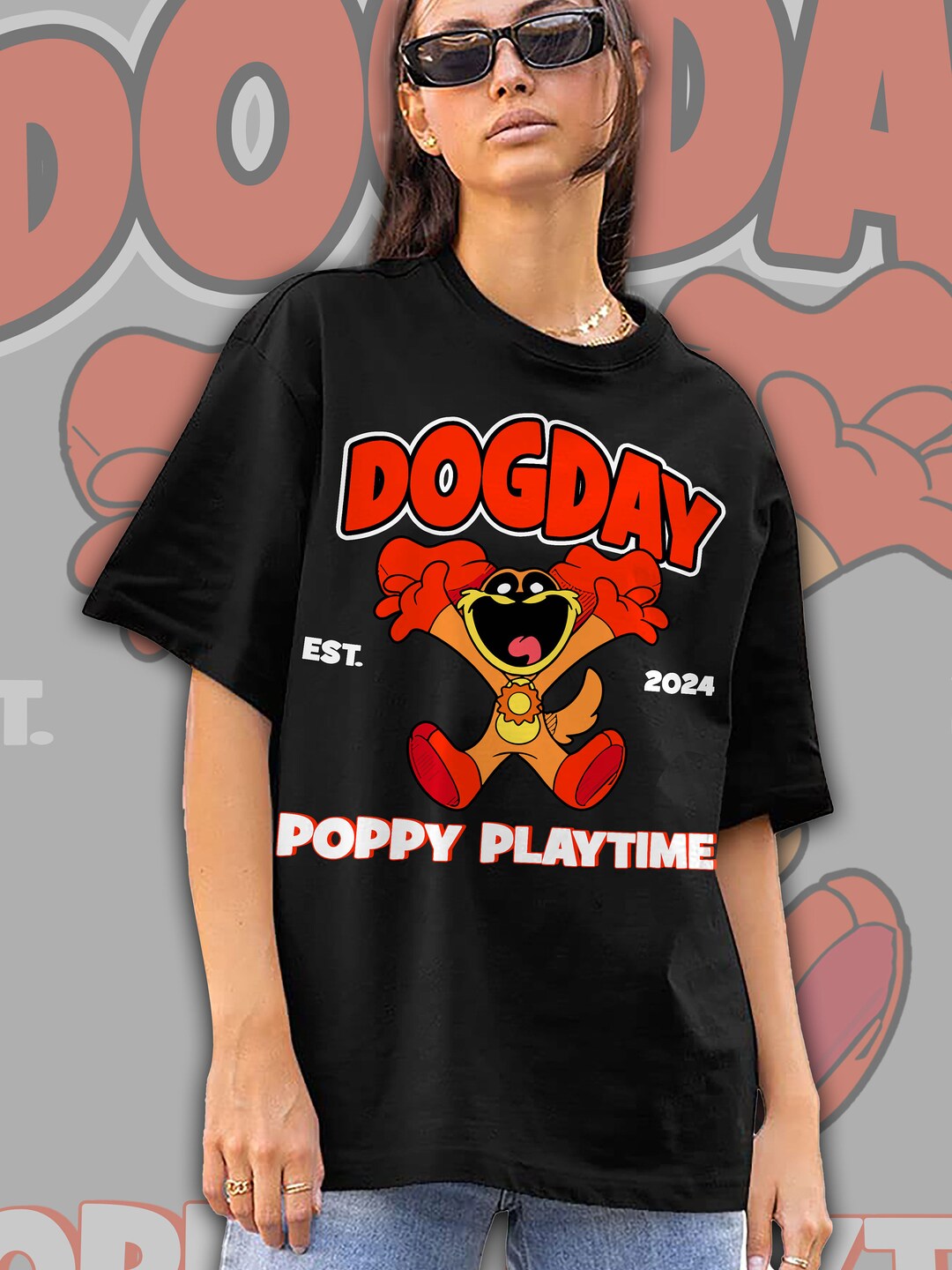 Poppy Playtime Shirt Dog Day Poppy Playtime Shirts, Catnap Smiling ...