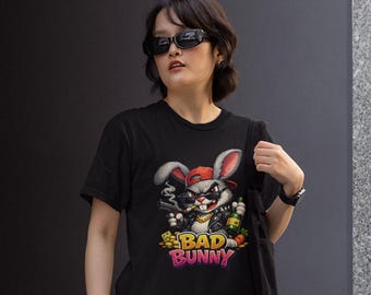 Badass Bunny Graphic T-shirt - Edgy Streetwear Tee
