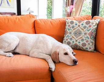 Boho Mandala Kissen, Rost Teal Blumenkissen, Dekor im persischen Stil