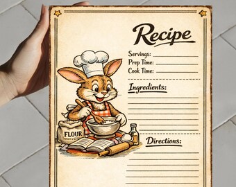 Rustic Rabbit Recipe Card Set