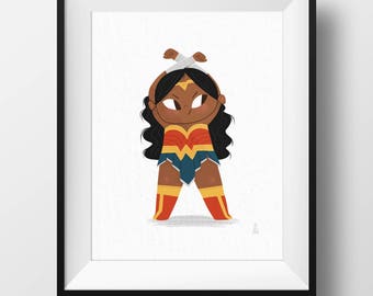Fan Art Print - Wonder Woman • Girl Power • Kids Room
