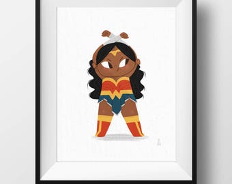 Fan Art Print - Wonder Woman • Girl Power • Kids Room