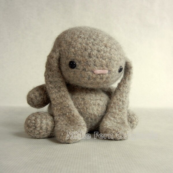 Gevilte wol Bunny gehaakte knuffel Ecru