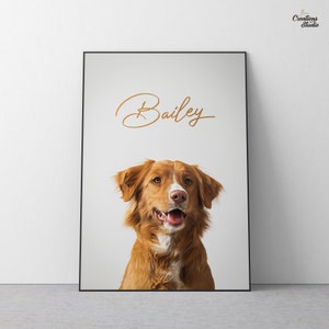 Portrait d'animal de compagnie personnalisé, dessin d'animal de compagnie aquarelle, cadeaux personnalisés à la mémoire d'un animal de compagnie, portrait de chien numérique à partir d'une photo, portrait de chien et de chat de dessin animé