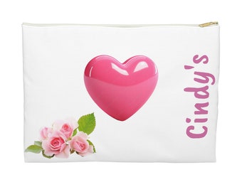 Moms Heart Accessory Pouch, Personalized Accessory Pouch