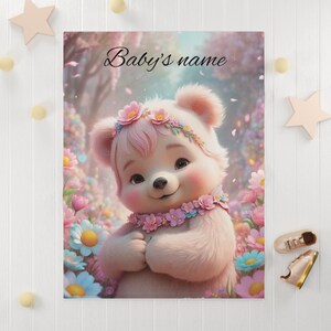 Baby Girl Blanket, Pink Bear Soft Fleece Blanket