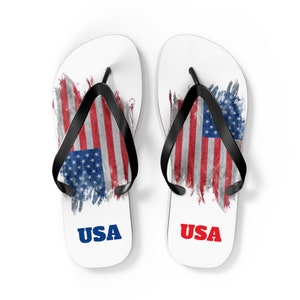 Patriotic, American USA Flag , Celebrate Memorial Day Flip Flops
