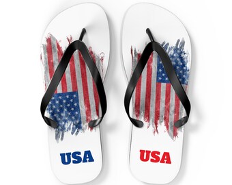 Patriotic, American USA Flag , Celebrate Memorial Day Flip Flops