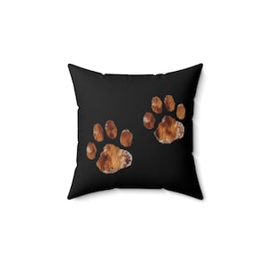 Throw Pillow, bed accent pillow, unique,Dog Paw Print pillow for Bedroom, Living Room, Den, Office, Spun Polyester Square Pillow