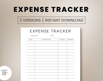 Expense Tracker Template Printable Digital Download Blank Tracker ...