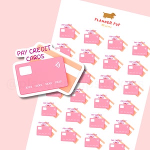 Creditcardherinnering Planner Stickers | Geld & Financiën | Rekeningen | Kalenderstickers | Stickervellen | Gelukkig Planner