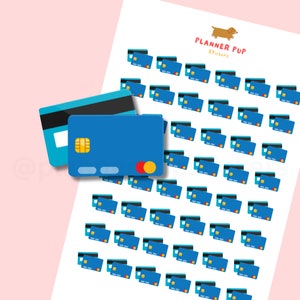 Adesivi per pianificatore di carte di credito / Foglio di adesivi carino / Fatture e denaro / Adesivi per calendario / Fogli di adesivi / Pianificatore felice