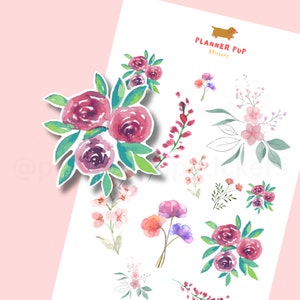 Flower Planner Stickers | Florals | Sticker Sheets | Happy Planner