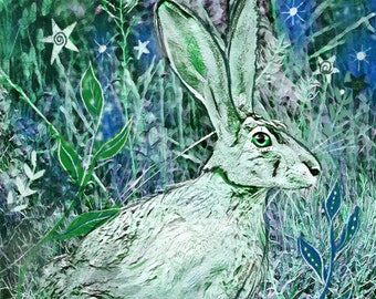 Woodland Hare Greetings/Note Card