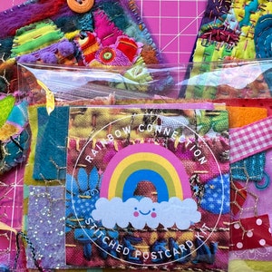 The Rainbow Connection Stitched Postcard Kit and Video Tutorial image 2