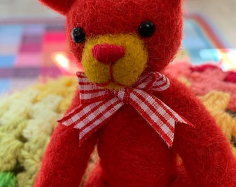 Reuben the Bear Cub - Needle felted sculpture