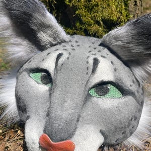 Handmade snow leopard mask || therian, furry, cosplay, LARP