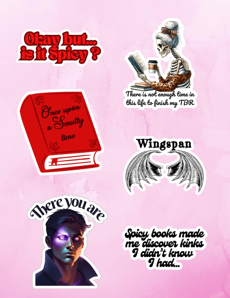 Printable Kindle Stickers, Digital Romance Book Stickers, Printable
