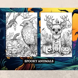 Libro para colorear de terror de Halloween, diseños góticos espeluznantes (PDF imprimible) imagen 5