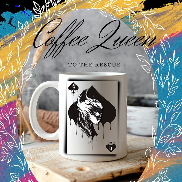 Queen of Spades Coffee Cup Etsy