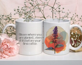 Radiant Lavender Coffee Mug Cozy for Nature Lovers - Inspiring & Motivating Moto, Perfect Gift