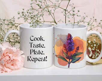 Lavender Coffee Mug Designed for Cooks & Plant Lovers Perfect Home/Office Tea Time - Great Gift for Cooking Enthusiasts