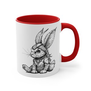 Viking Bunny Easter Mug Humorous Text Some Bunny's ready to Raid Unique Norse Rabbit Design Perfect Gift for Spring & Festivities zdjęcie 9