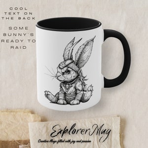 Viking Bunny Easter Mug Humorous Text Some Bunny's ready to Raid Unique Norse Rabbit Design Perfect Gift for Spring & Festivities zdjęcie 1