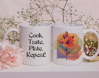 Elegant Azalea Coffee Mug for Cooks, Unique Design Gift for Cooking Enthusiasts & Passionate Chefs