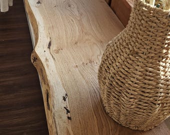 Banc De Fenêtre En Chêne Massif 80x18x4 Cm – Bois Naturel Pour Intérieur/extérieur