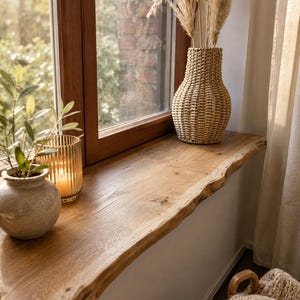 Solid oak window sill – natural, durable, with live edge – premium quality image 2