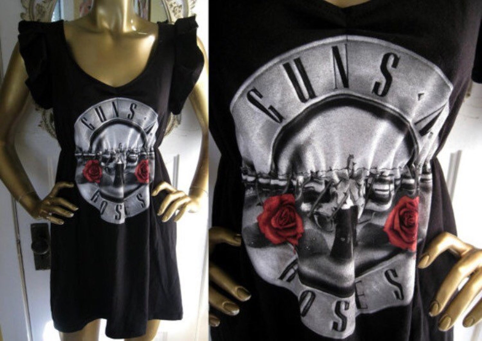 Guns and Roses T Shirt Guns and Roses T Shirt Dress Etsy