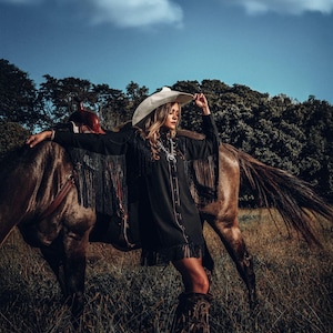 Western Dress, fringe western shirt, shirt dress, embroidered fringe western dress, cowgirl dress